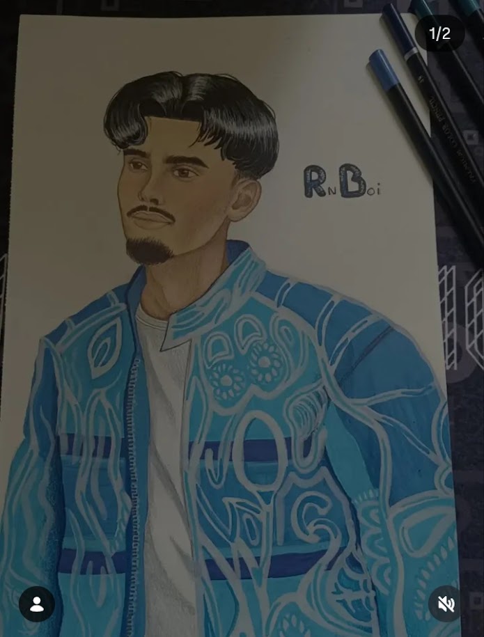 Dessin masculin veste bleue