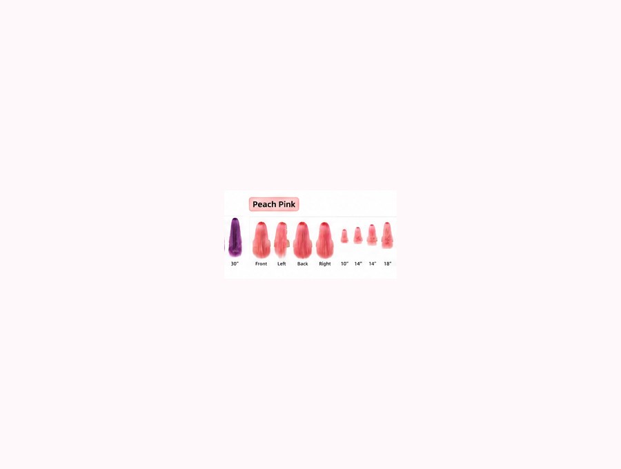 Perruque couleur Peach Pink